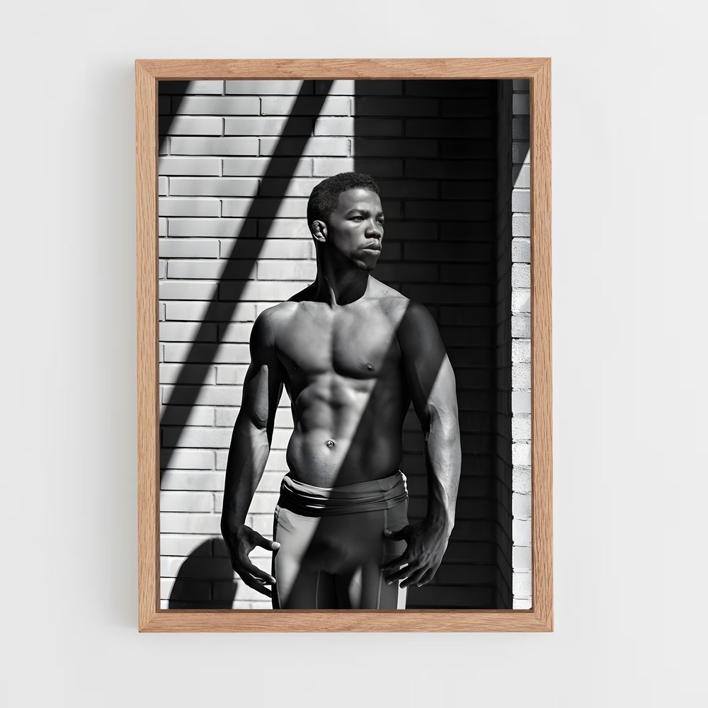 Poster L'Énigme en Noir et Blanc – affiche Lutte (vue 4)